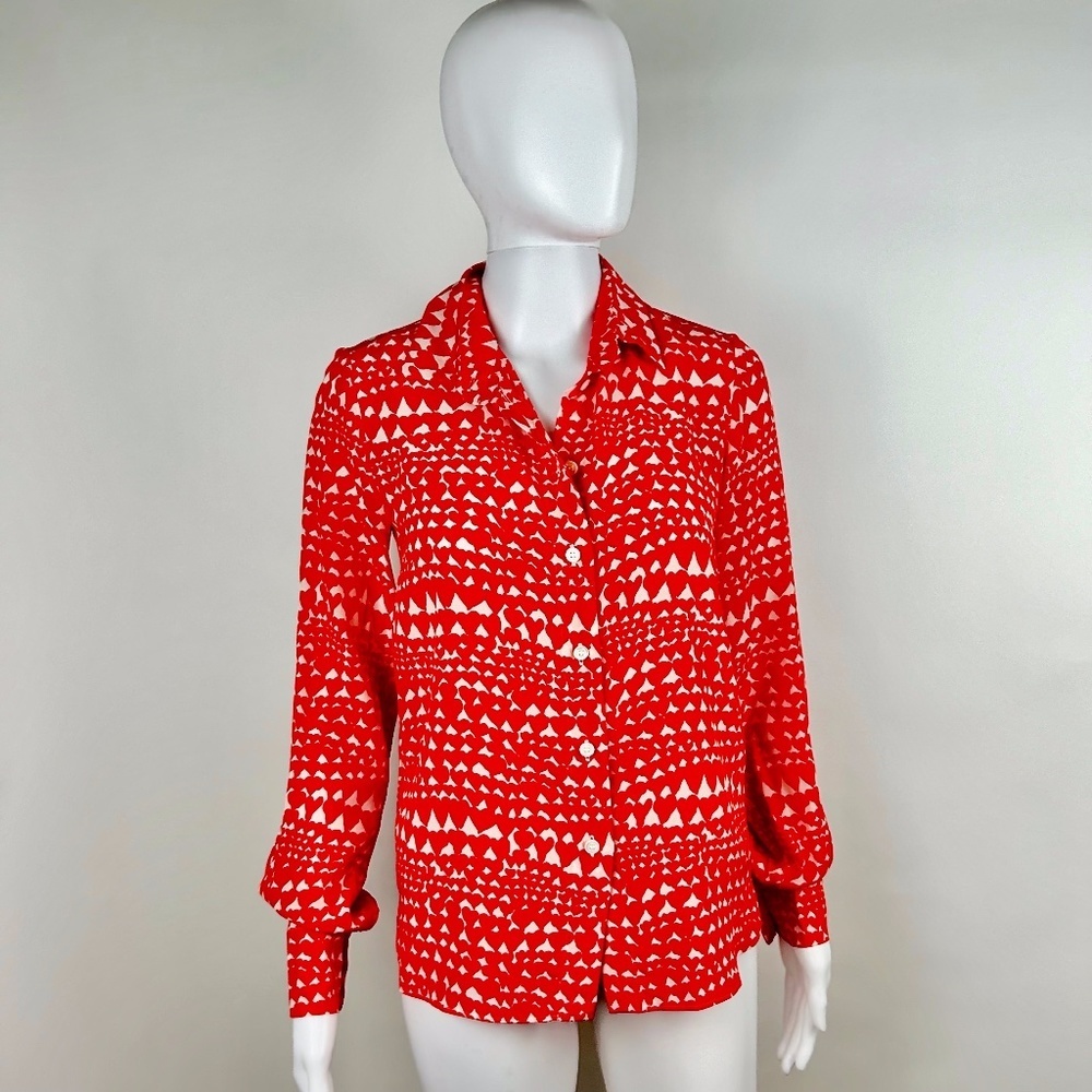 Stella McCartney Gabel Heart Print Silk